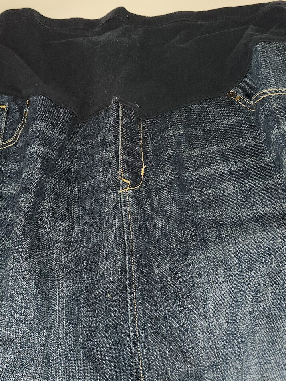 Old Navy Maternity Denim Skirt Size 18 Dark Wash Stretch Pregnancy Jean Skirt